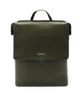 Tmavě zelený městský kožený batoh 311-1660-57