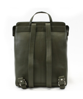 Tmavě zelený městský kožený batoh 311-1660-57