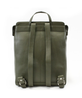 Tmavě zelený městský kožený batoh 311-1660-57