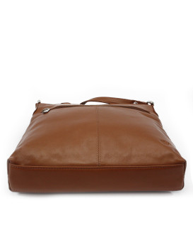 Hnědá kožená zipová kabelka 212-3014-40