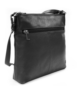 Černá kožená zipová kabelka 212-3014-60
