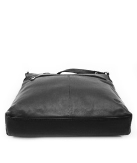 Černá kožená zipová kabelka 212-3014-60
