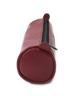 Bordově červený kožený jednokomorový penál 611-5020-60/40