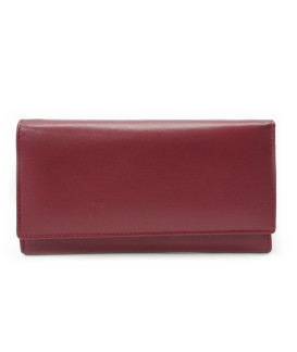 Bordově červená dámská klopová kožená peněženka 511-2018-32
