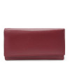 Bordově červená dámská klopová kožená peněženka 511-2018-32