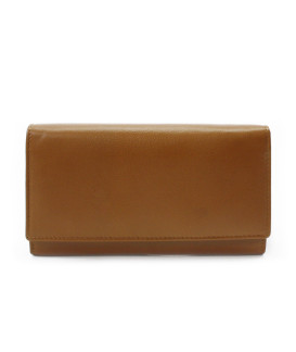 Hnědá dámská klopová kožená peněženka 511-2018-40