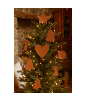 Hnědá sada kožených vánočních ozdob 412-1310-41