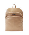 Béžový kožený zipový batoh 311-8955-82
