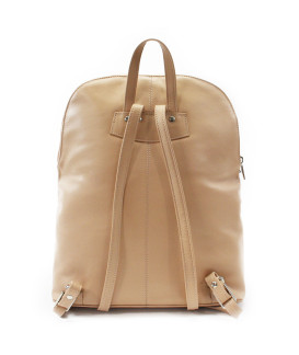 Béžový kožený zipový batoh 311-8955-82