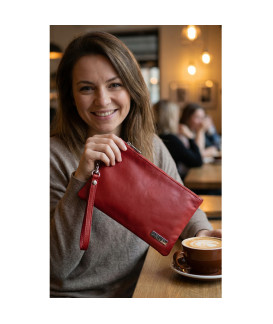 Červená dámská kožená etue s poutkem 611-0025-31