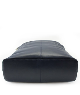 Tmavě modrý kožený zipový batoh 311-8955-97