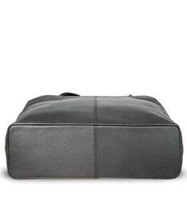 Černá kožená zipová kabelka se dvěma popruhy 212-2018-60