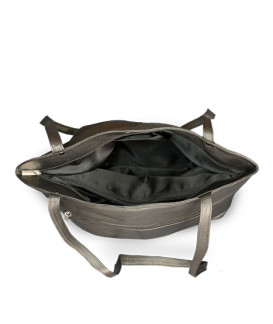 Černá kožená zipová kabelka se dvěma popruhy 212-2018-60