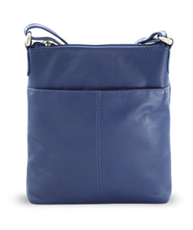 Modrá kožená zipová kabelka 212-3013-97