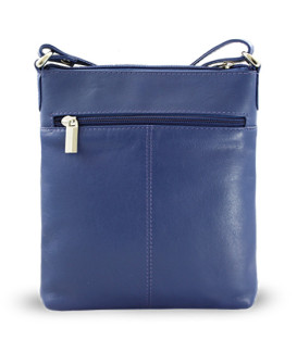 Modrá kožená zipová kabelka 212-3013-97
