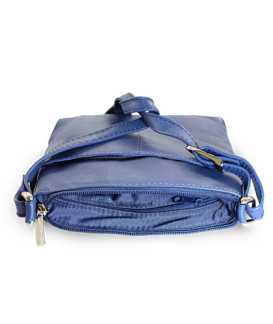 Modrá kožená zipová kabelka 212-3013-97