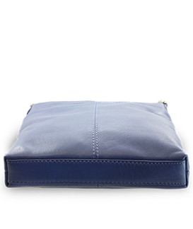 Modrá kožená zipová kabelka 212-3013-97