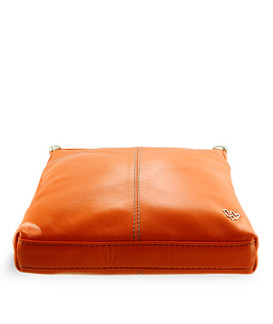 Oranžová kožená zipová kabelka 212-3013-84