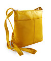 Žlutá kožená zipová kabelka 212-3013-86