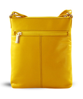 Žlutá kožená zipová kabelka 212-3013-86
