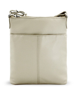 Světle šedá kožená zipová kabelka 212-3013-20