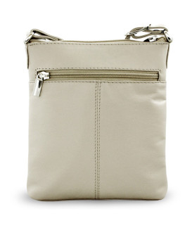 Světle šedá kožená zipová kabelka 212-3013-20