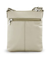Světle šedá kožená zipová kabelka 212-3013-20