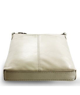 Světle šedá kožená zipová kabelka 212-3013-20