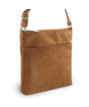 Světle hnědá kožená zipová kabelka 212-3013-05