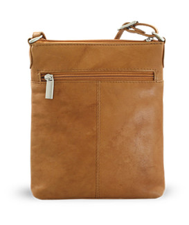 Světle hnědá kožená zipová kabelka 212-3013-05