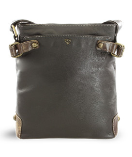 Černá kožená zipová kabelka 212-5713-60