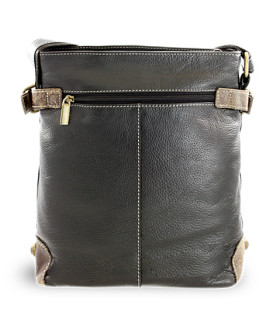 Černá kožená zipová kabelka 212-5713-60