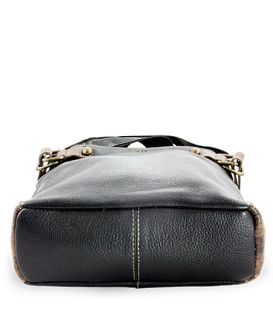 Černá kožená zipová kabelka 212-5713-60