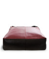 Burgundy-černá kožená zipová kabelka 212-3015-60/34
