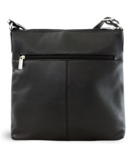 Hnědočerná kožená zipová kabelka 212-3015-60/40