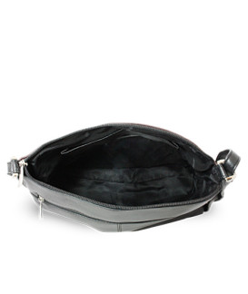 Hnědočerná kožená zipová kabelka 212-3015-60/40