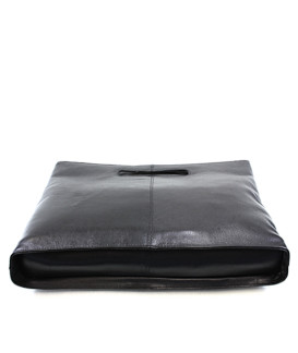 Černá kožená zipová kabelka 212-9123-60