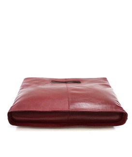 Červená kožená zipová kabelka 212-9123-31