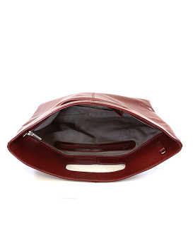 Červená kožená zipová kabelka 212-9123-31