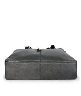 Černá dámská kožená zipová kabelka 212-7019-60