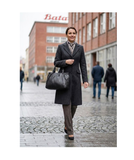 Černá dámská kožená zipová kabelka 212-2068-60