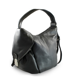 Černý kožený batůžek 311-1038-60