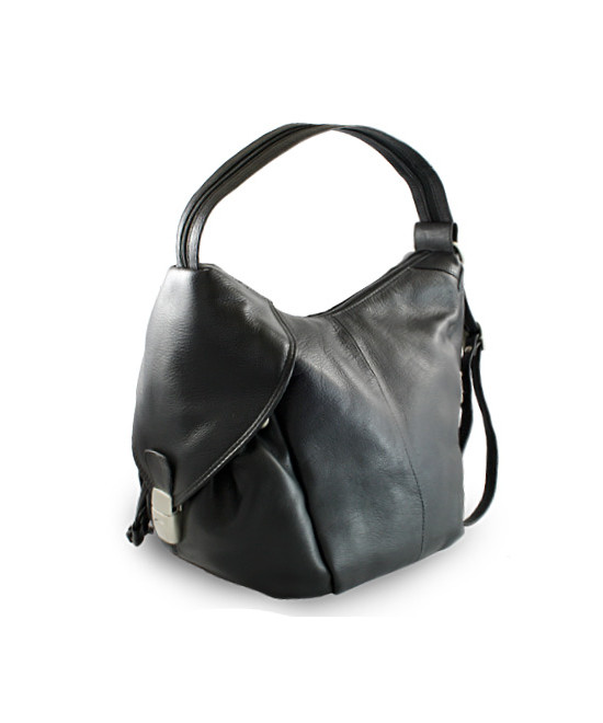 Černý kožený batůžek 311-1038-60