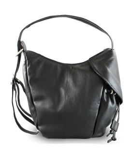 Černý kožený batůžek 311-1038-60