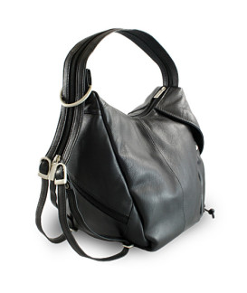 Černý kožený batůžek 311-1038-60