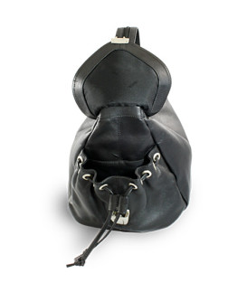 Černý kožený batůžek 311-1038-60