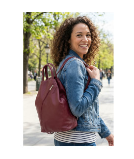 Dámský kožený batůžek burgundy 311-1184-34