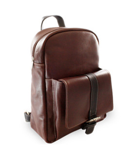 Hnědý kožený batoh 311-1717-40/60