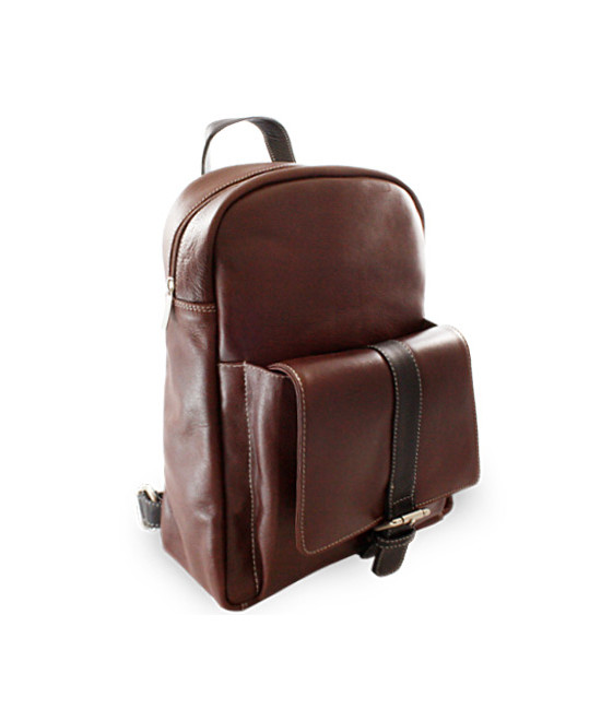 Hnědý kožený batoh 311-1717-40/60