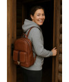 Hnědý kožený batoh 311-1717-40/60